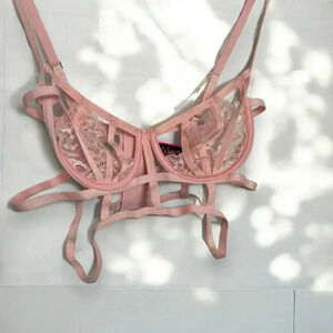 La Senza caged pink glitter  bra M goth fairy